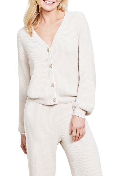 CozyChic® Ultra Lite® Contrast Stripe Ribbed Cardigan