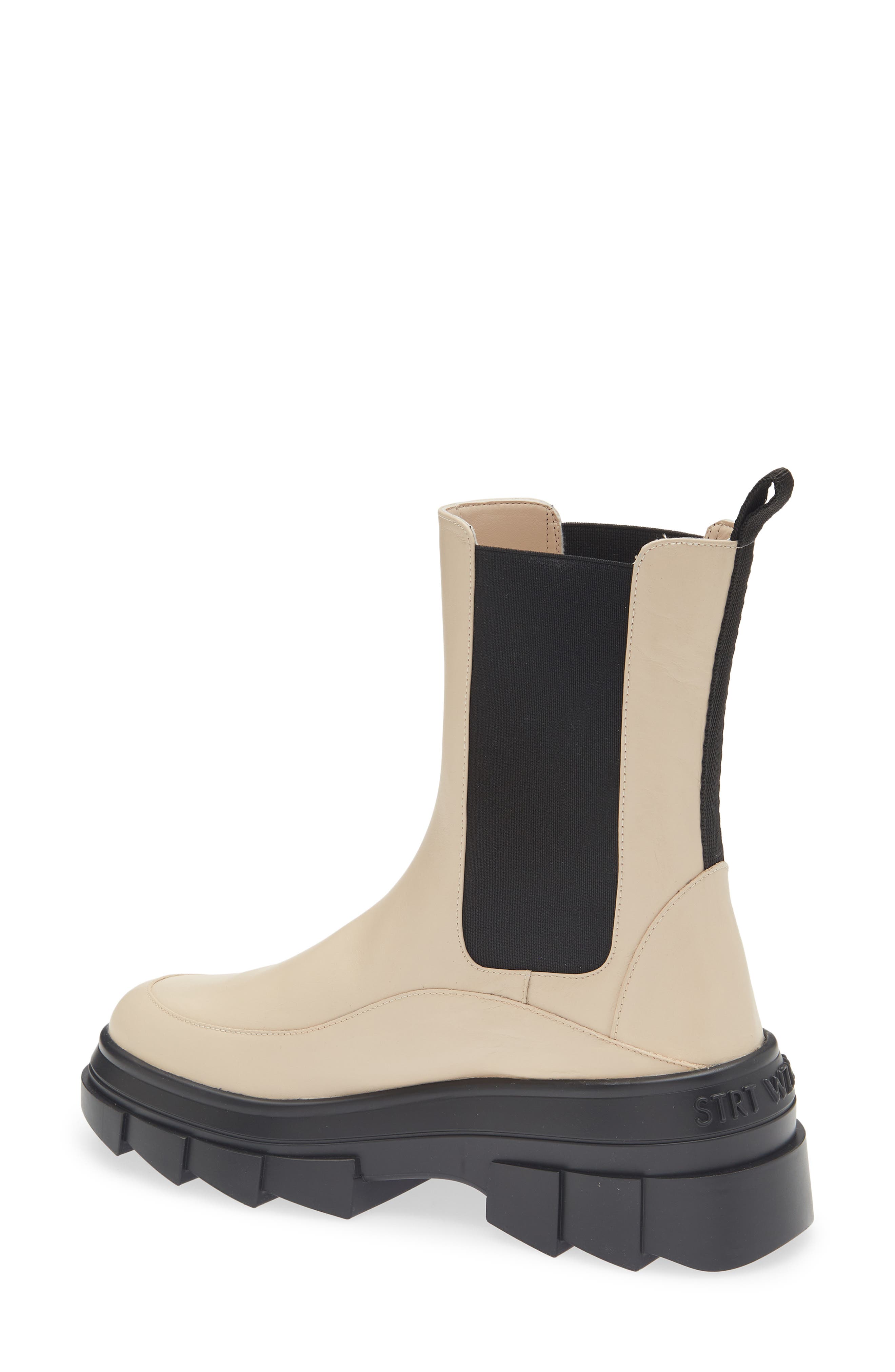 Stuart Weitzman Noho Lug Sole Chelsea Bootie, Alternate, color, Museline