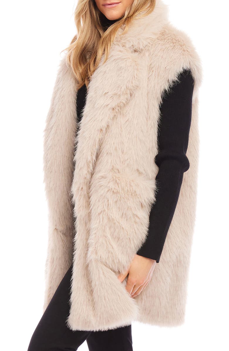 Karen Kane Faux Fur Longline Vest, Alternate, color, 