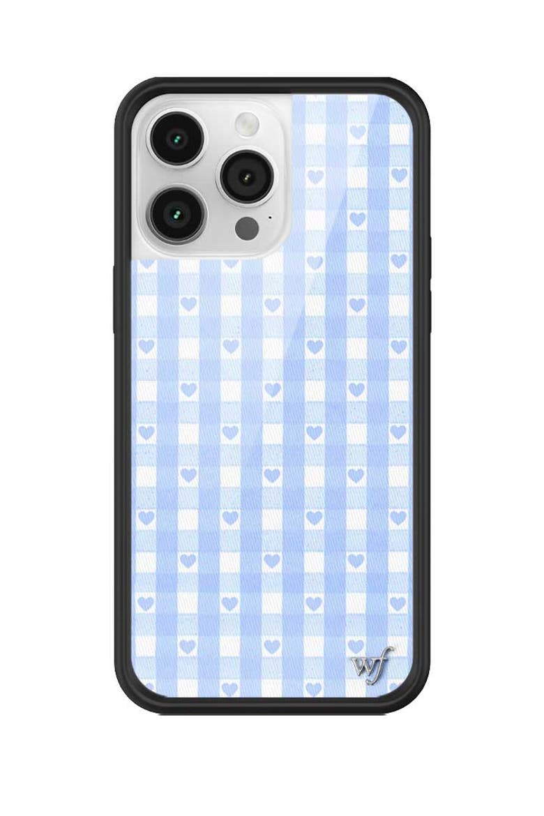 Gingham Hearts | Blue iPhone Case, Alternate, color, Blue