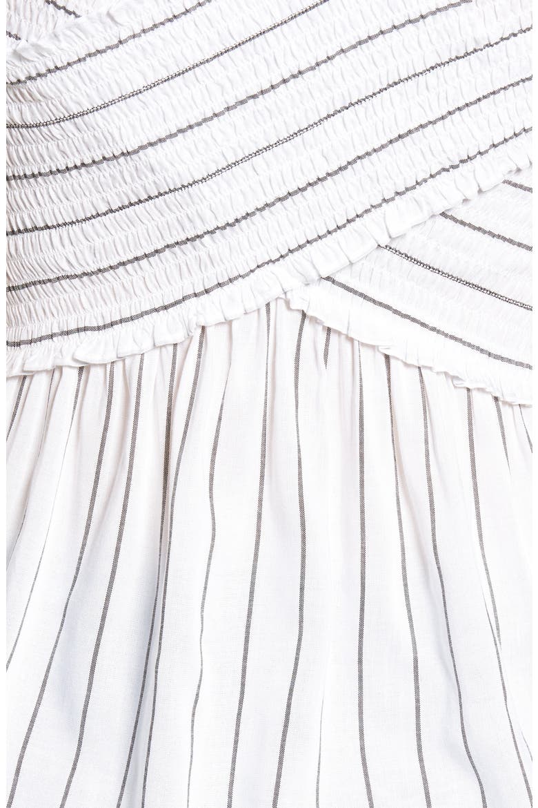 Stripe Off the Shoulder Top, Alternate, color, WHITE/ BLACK