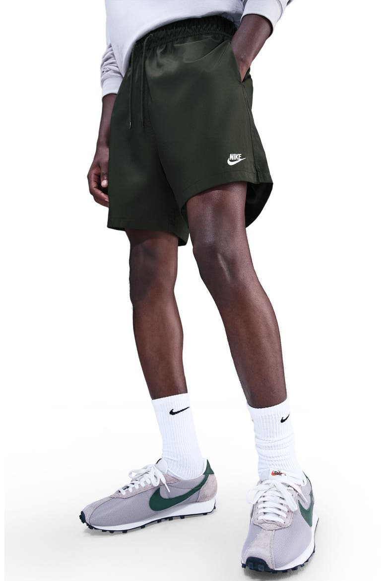 Club Woven Flow Shorts, Main, color, 355 SEQUOI/WHITE