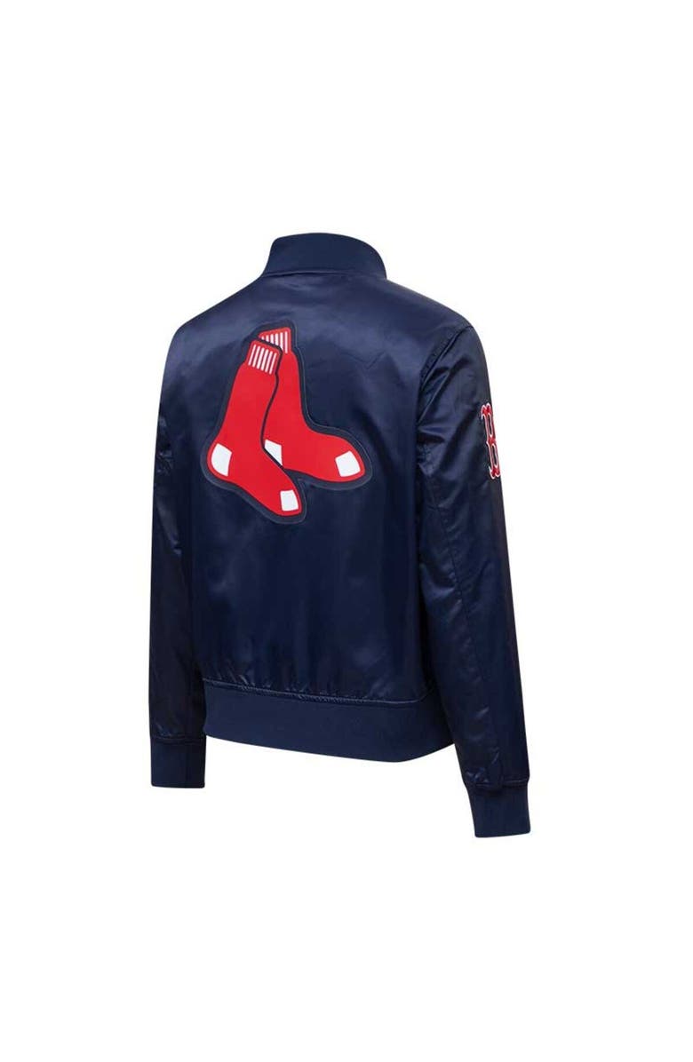 PRO STANDARD Women's Pro Standard Navy Boston Red Sox Satin Full-Snap Varsity Jacket, Alternate, color, Navy