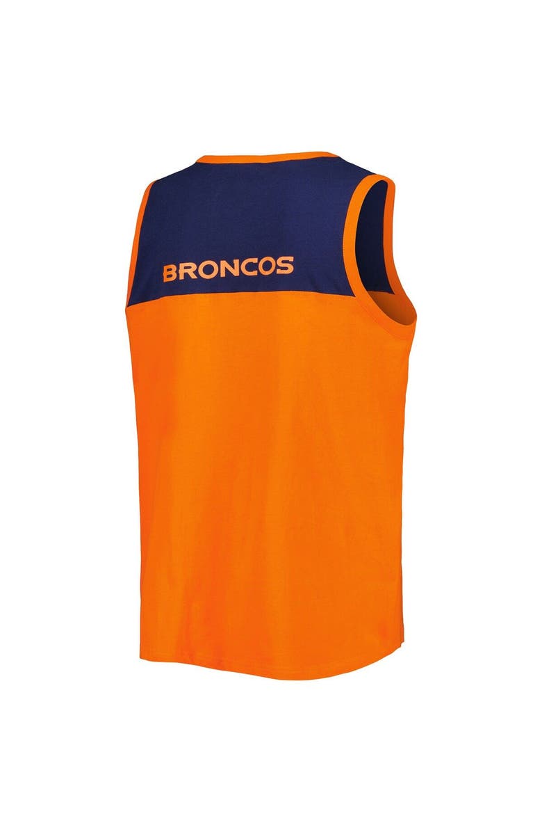 STARTER Men's Starter Orange/Navy Denver Broncos Team Touchdown Fashion Tank Top, Alternate, color, 