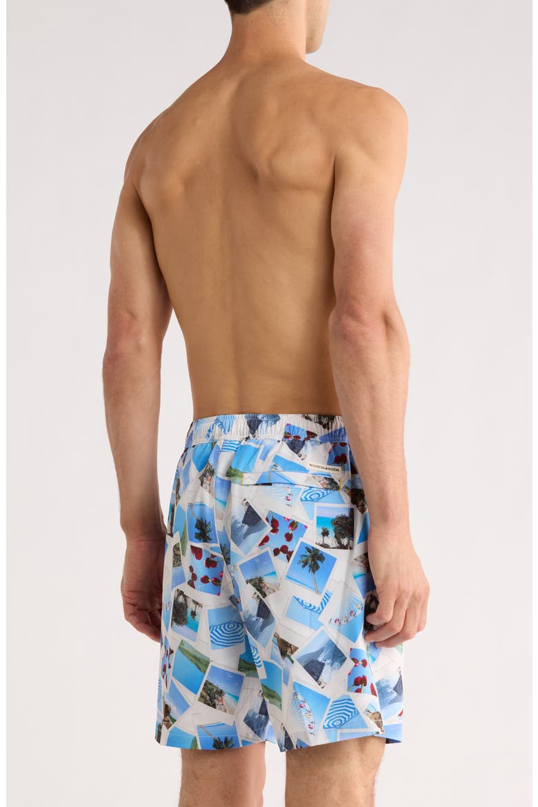Polaroid Print Swim Trunks, Alternate, color, BRIGHT WHITE