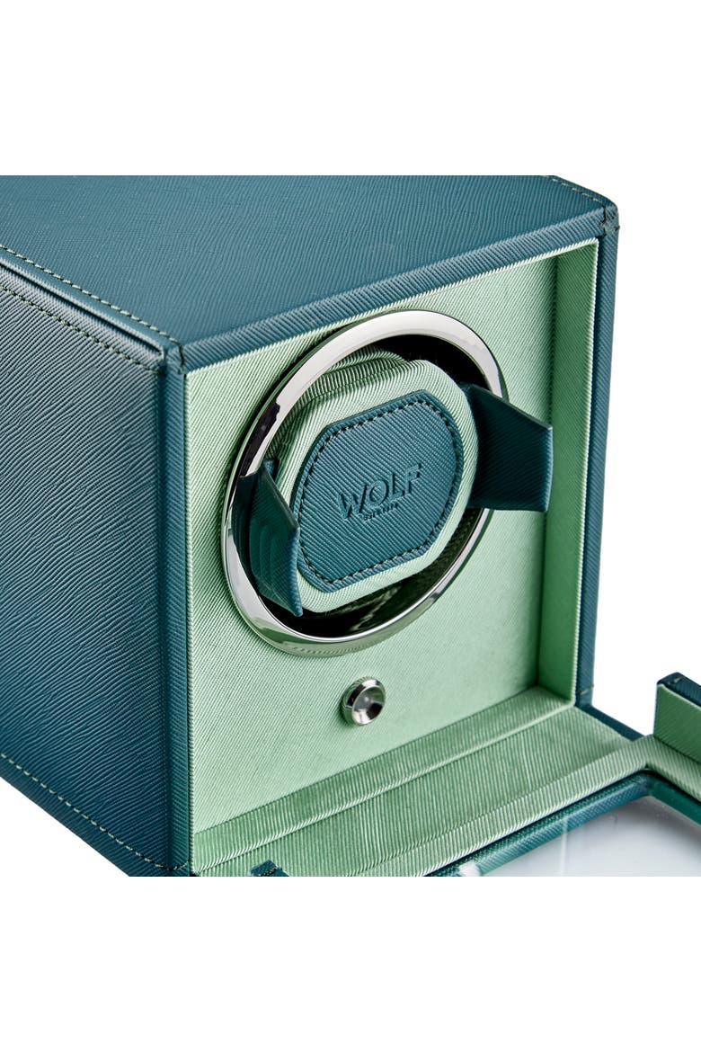 Cub Single Watch Winder with Cover, Alternate, color, Seltzer Teal/Mint