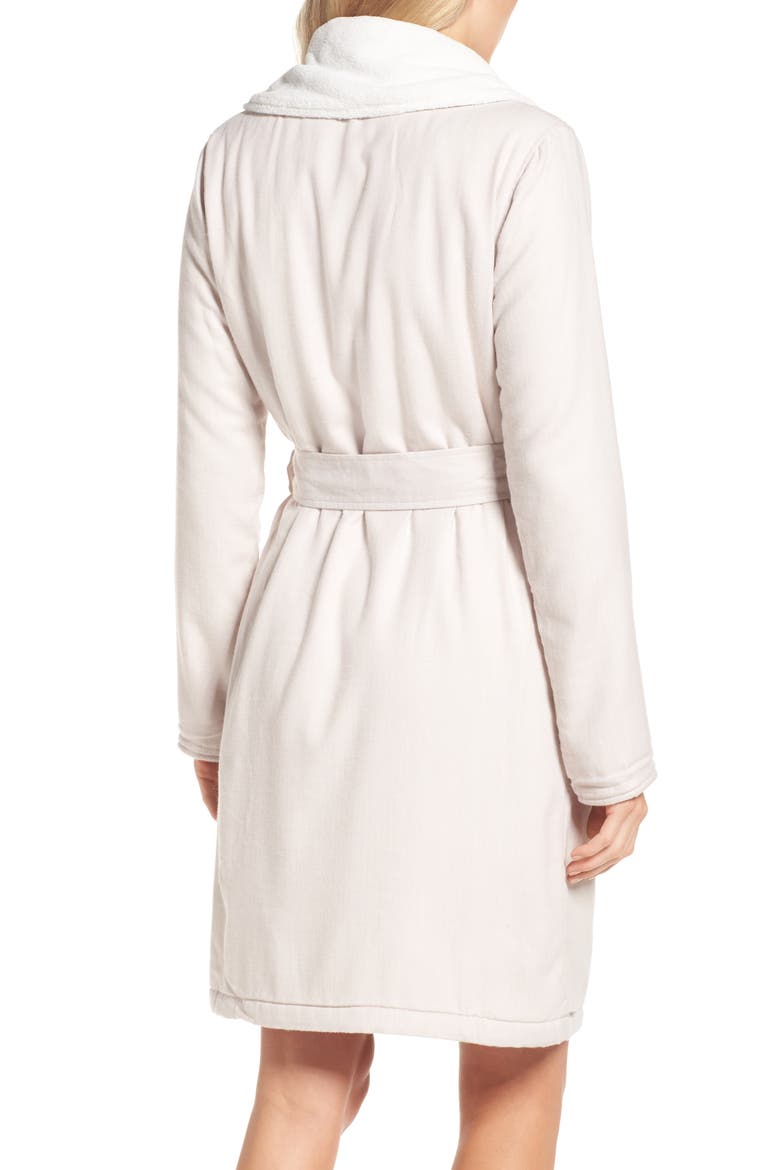 Anika Herringbone Fleece Robe, Alternate, color, CREAM