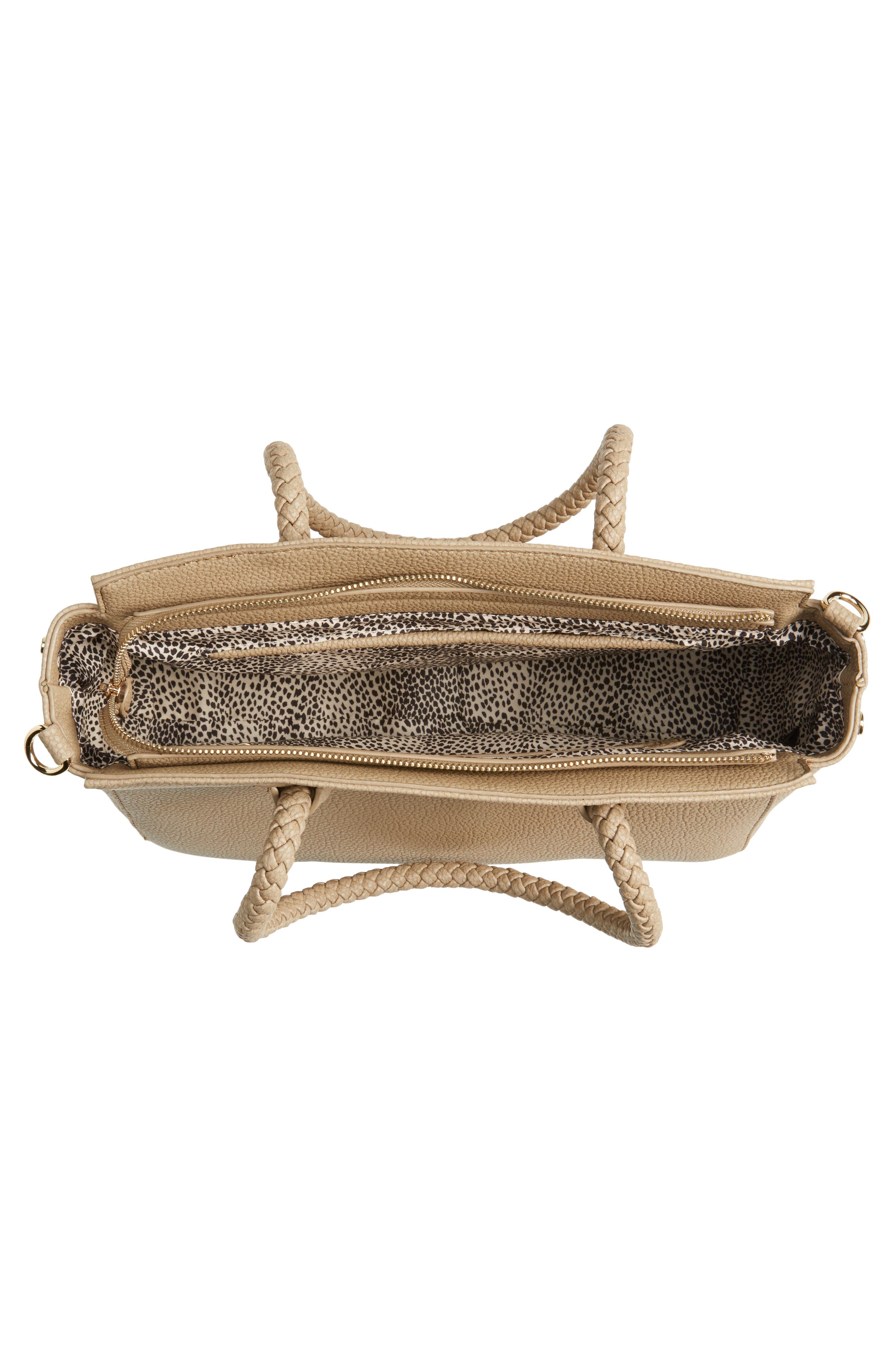 Lexington Faux Leather Satchel, Alternate, color, TAUPE