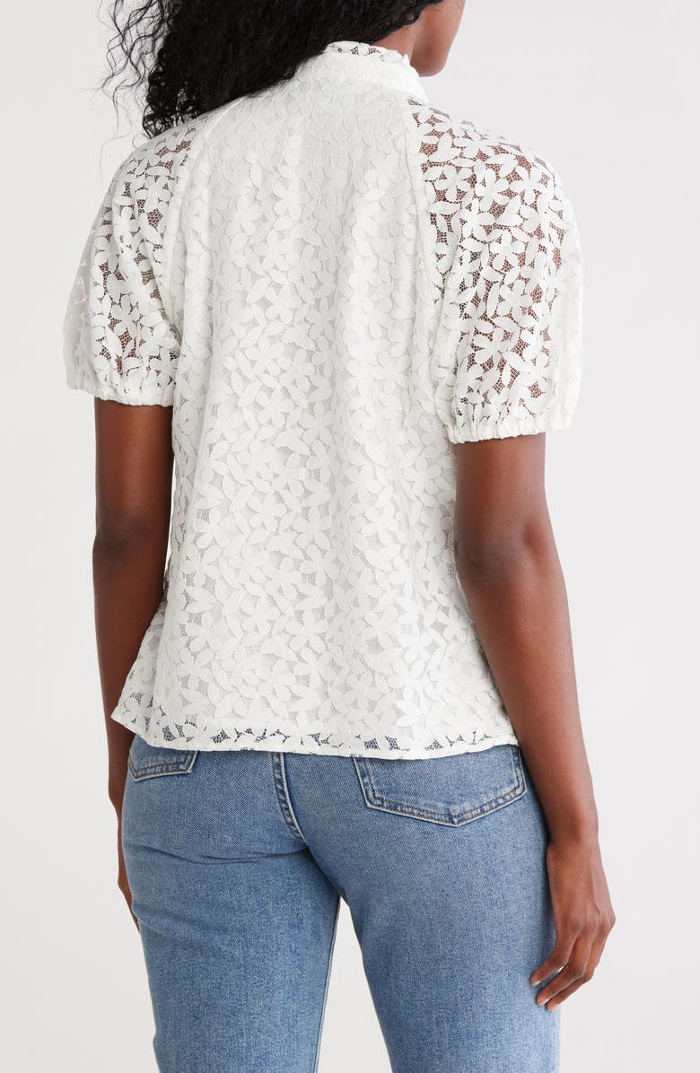 CeCe Ruffle Puff Sleeve Lace Top, Alternate, color,