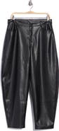 Ellen Tracy Faux Leather Ankle Barrel Leg Pants