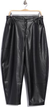 Ellen Tracy Faux Leather Ankle Barrel Leg Pants