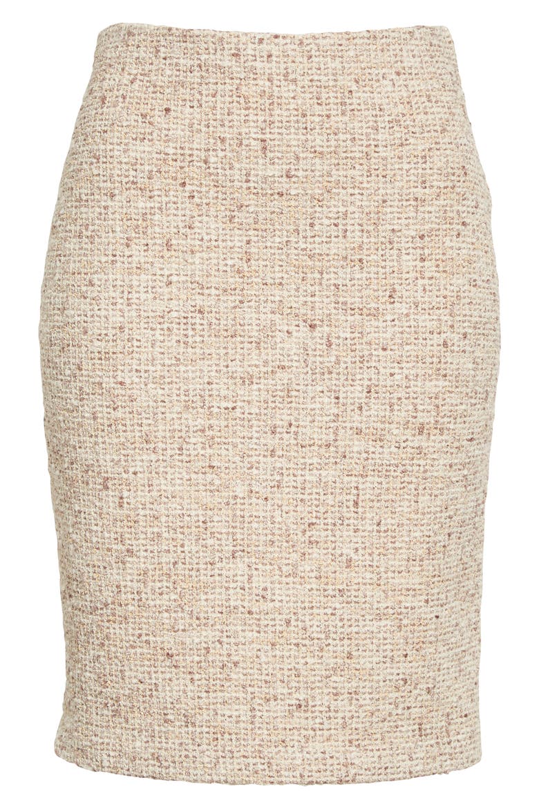 Bouclé Knit Skirt, Alternate, color, BROWN MULTI