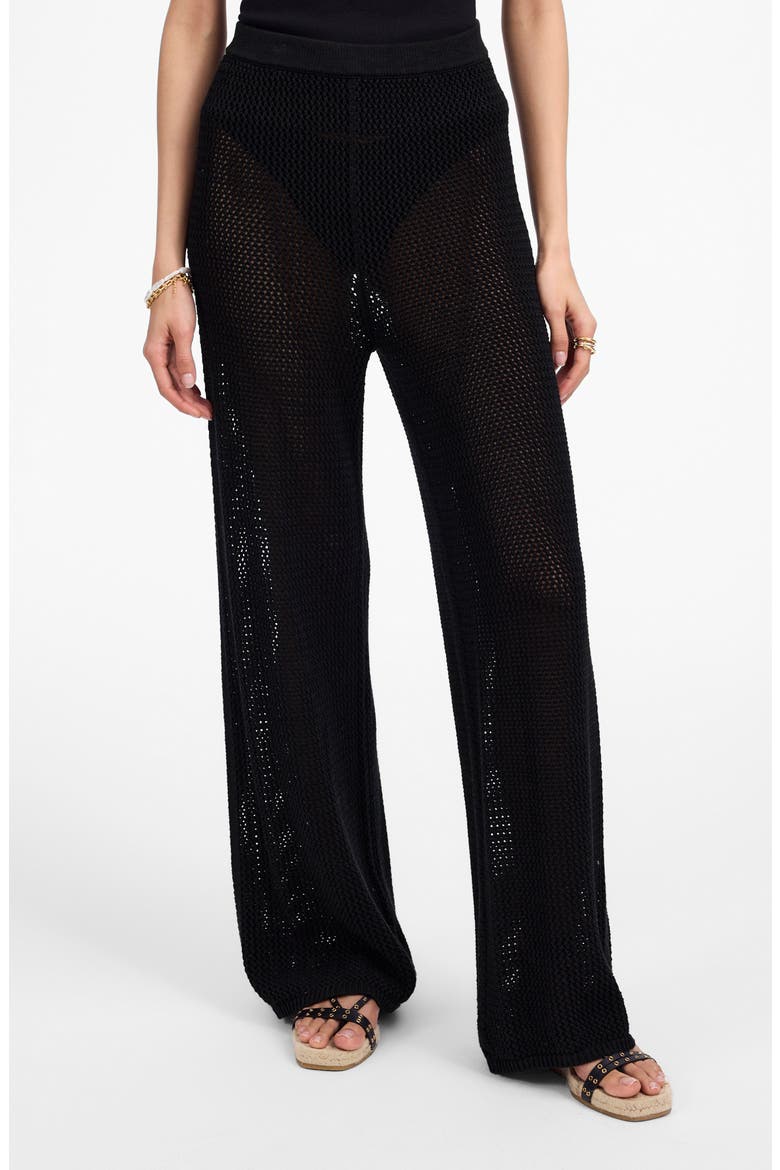 Open Stitch Sweater Pants, Main, color, TRUE BLACK