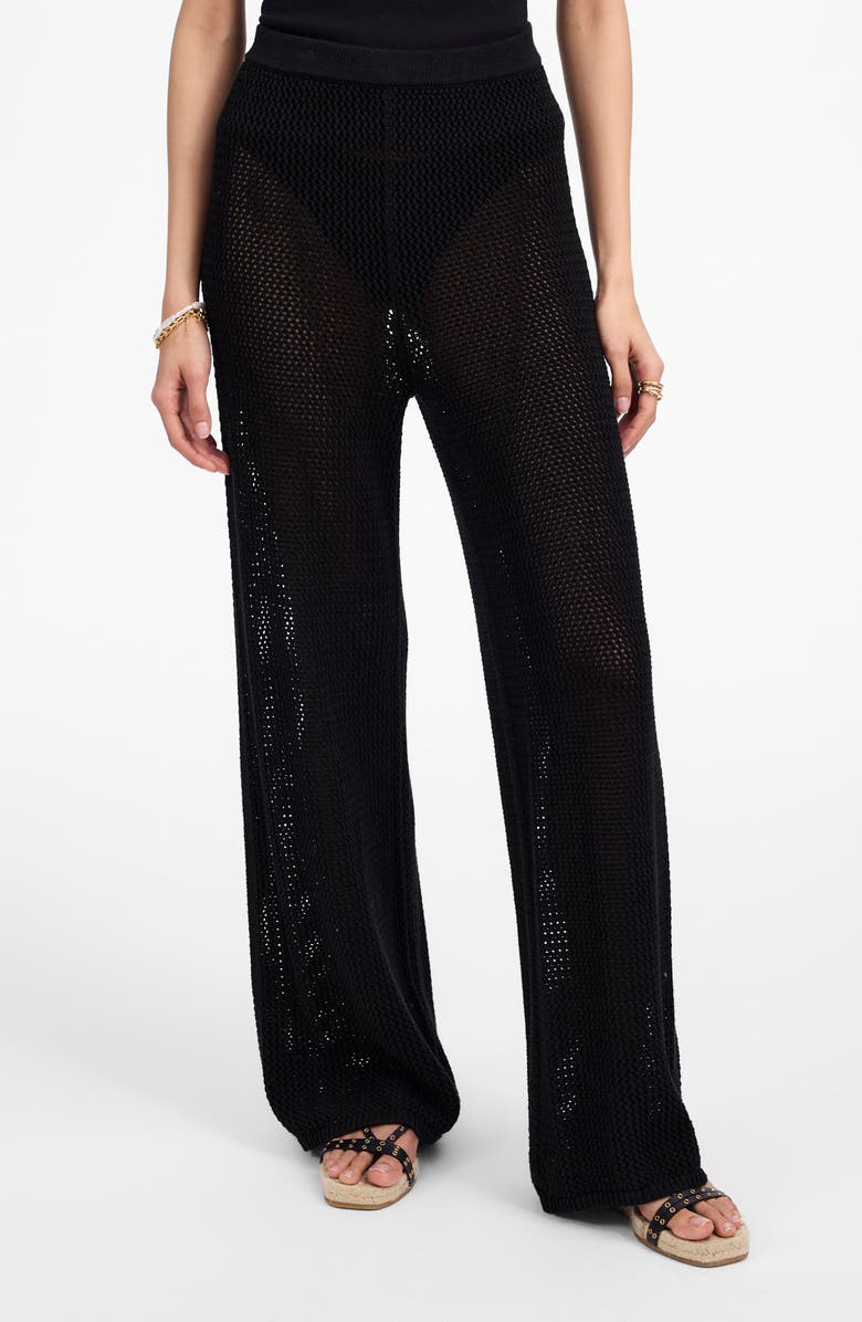 Madewell Open Stitch Sweater Pants, Main, color, True Black