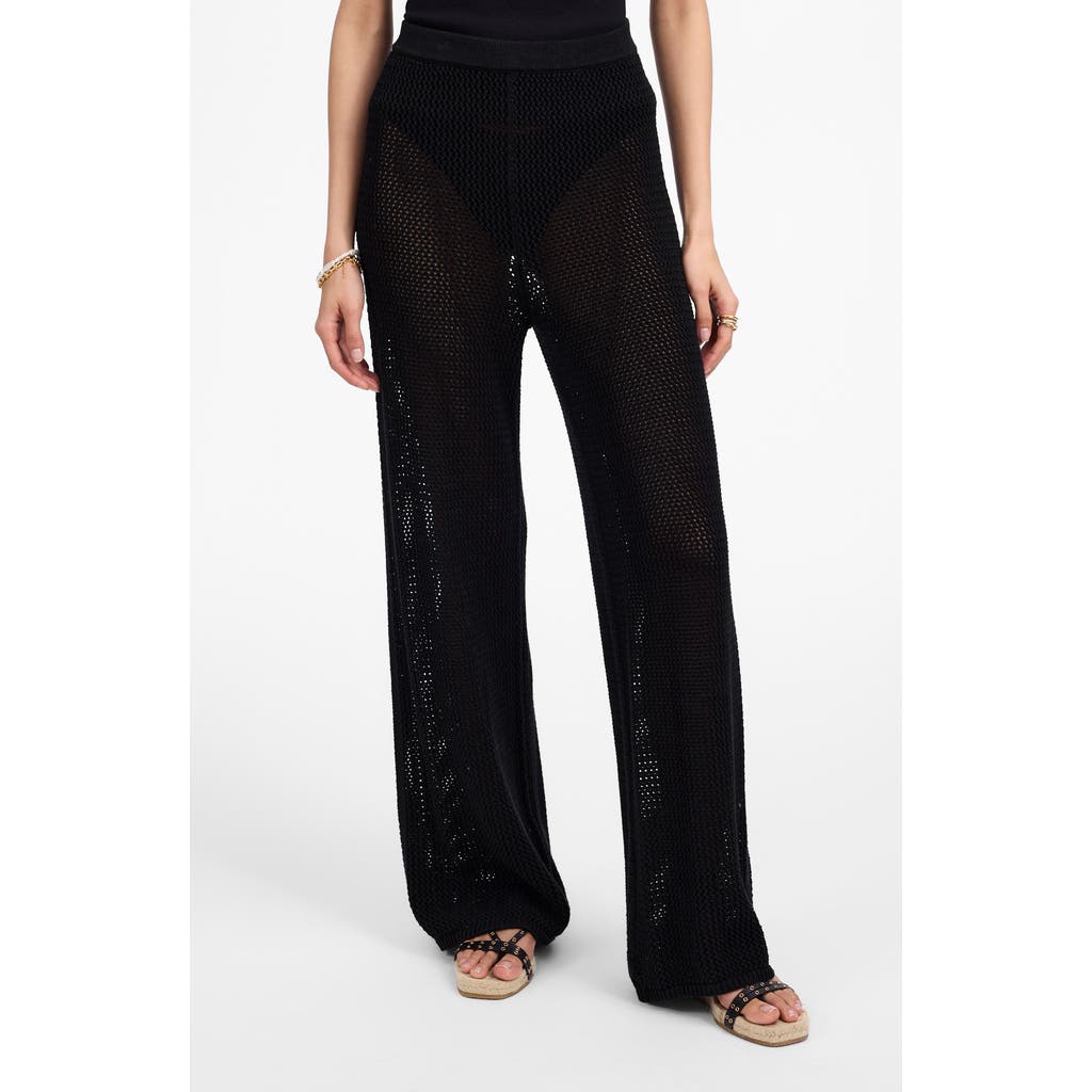 Madewell Open Stitch Sweater Pants In Black