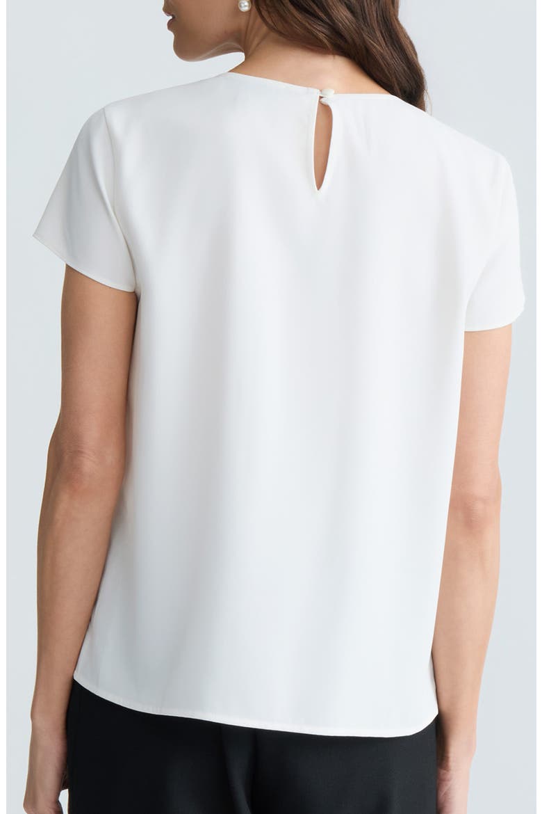 Pleated Cap Sleeve Top, Alternate, color, VANILLA ICE