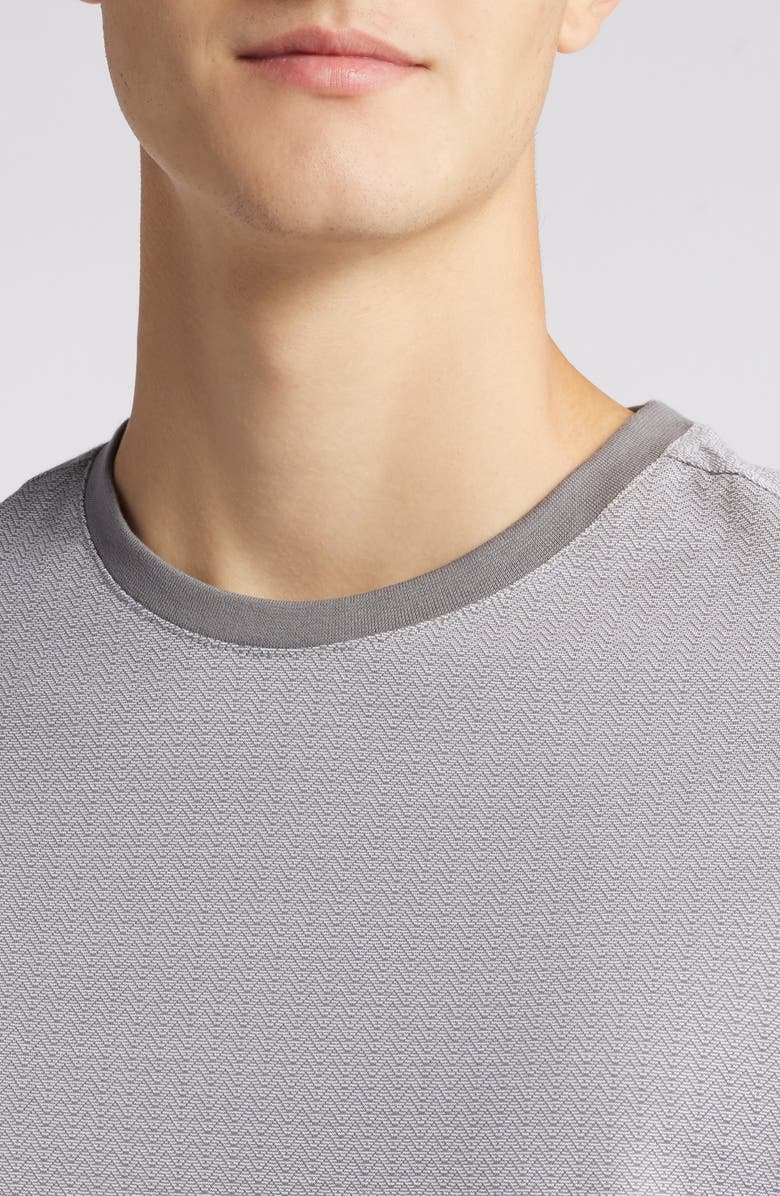 Robert Barakett Dunleath Geo Pattern Crewneck Top, Alternate, color, Grey