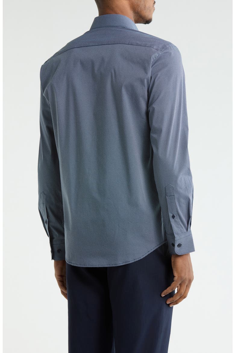 Dot Stripe Stretch Dress Shirt, Alternate, color, NAVY WHITE