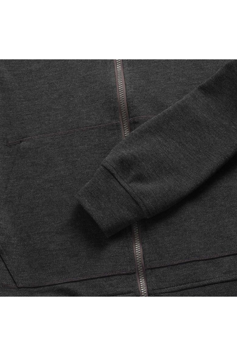 Danny Full-Zip Twill Hoodie, Alternate, color, charcoal heather