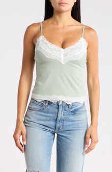 Lace-Trimmed Knit Cami