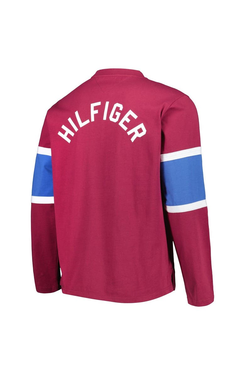 Tommy Hilfiger Men's Tommy Hilfiger Burgundy Colorado Avalanche Walter Lace-Up Long Sleeve Top, Alternate, color, Burgundy