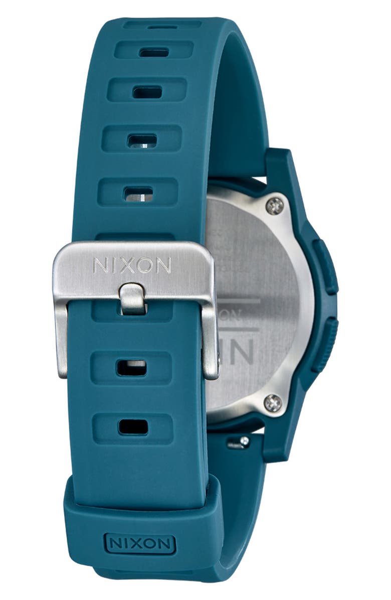 Nixon Disk Chronograph Rubber Strap Watch, 39mm, Alternate, color, Oceanic / Oceanic / Positive