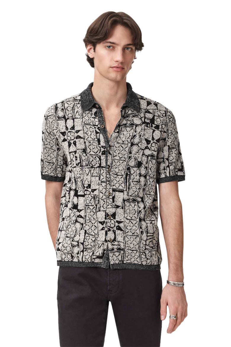 Ferrin Short Sleeve Cardigan, Alternate, color, BLACK/ WHITE