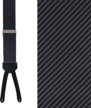 Trafalgar Big & Tall Leyton Diagonal Lined Tone on Tone Silk Formal End Suspenders