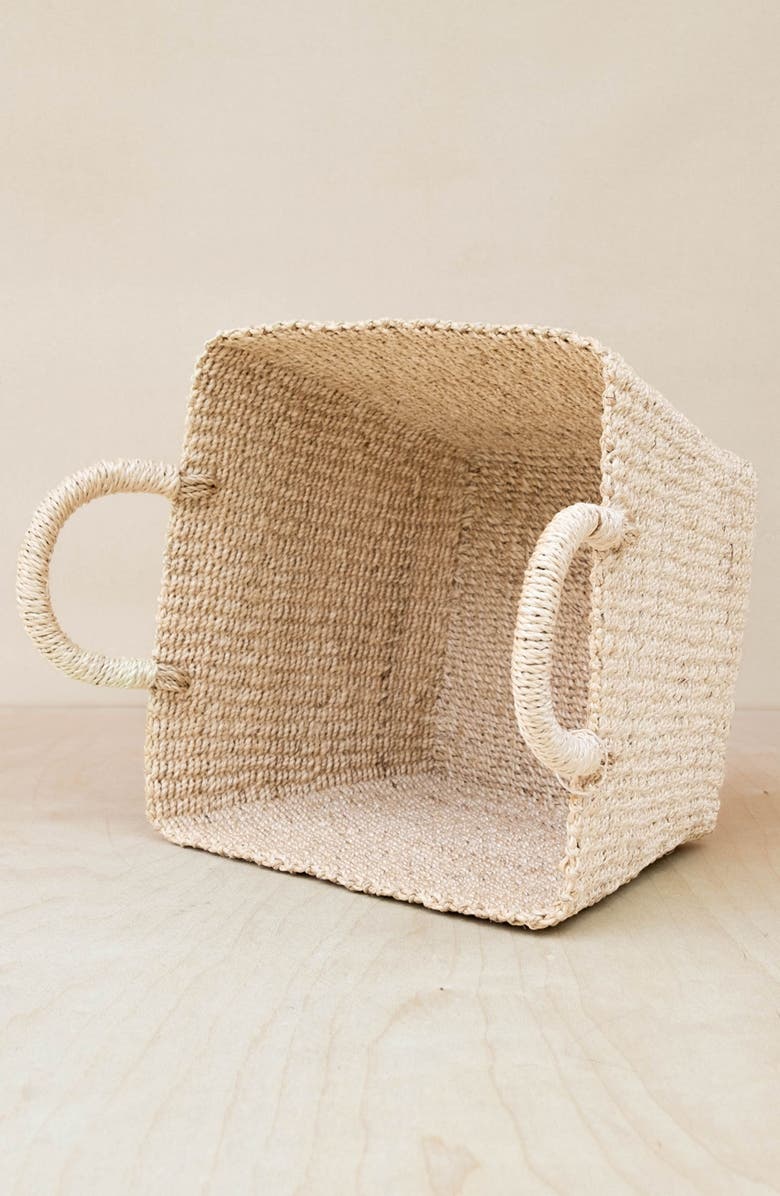 LIKHA Tapered Square Tabletop Basket with Handles, Alternate, color, Natural