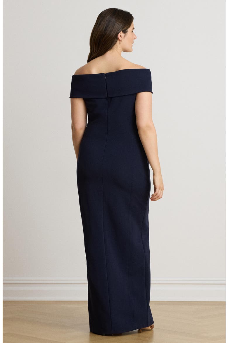 Off the Shoulder Faille Gown, Alternate, color, LAUREN NAVY BLUE