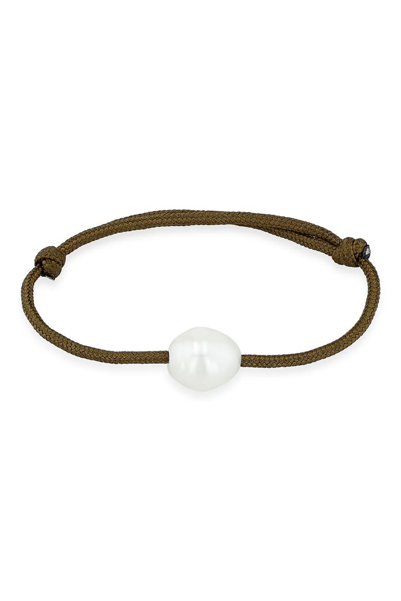 Paracord Cultured Pearl Bracelet, Main, color, BROWN MULTI