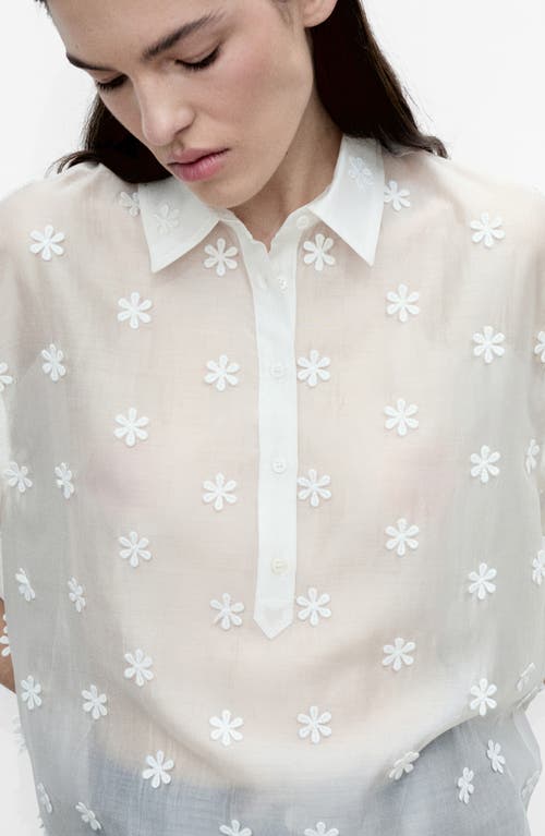 Shop Mango Semisheer Polo In White