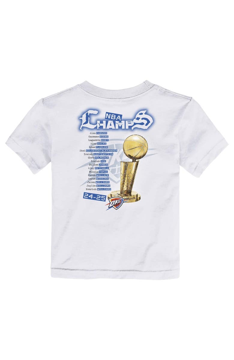 Nike Toddler Nike  White Oklahoma City Thunder 2025 NBA Finals Champions Parade Roster T-Shirt, Alternate, color, 