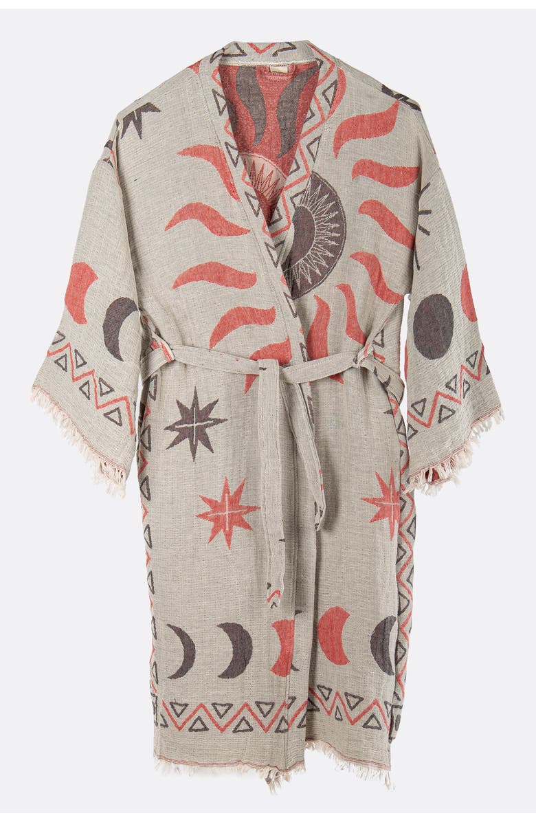 Forever & Always Shoes Evora Handmade Cotton Boho Kimono, Main, color, Light Grey