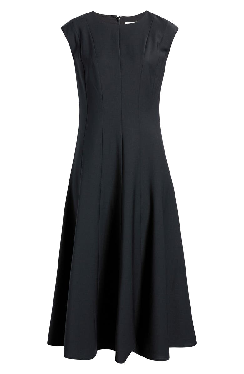 Nordstrom Seamed Wool Blend Midi Dress, Main, color, Black