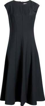 Nordstrom Seamed Wool Blend Midi Dress