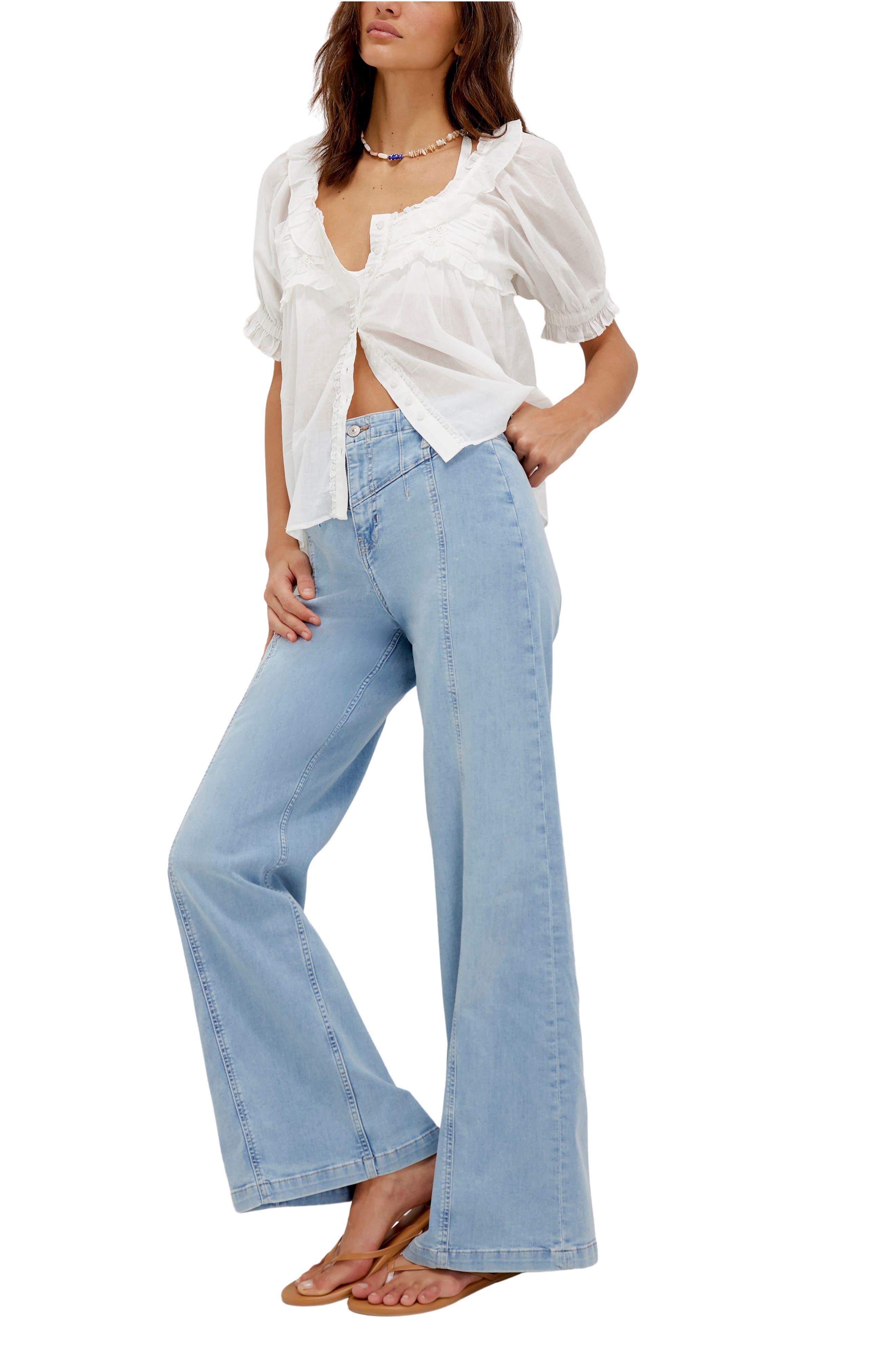 Libre Front Yoke Wide Leg Jeans (Women) | Nordstrom