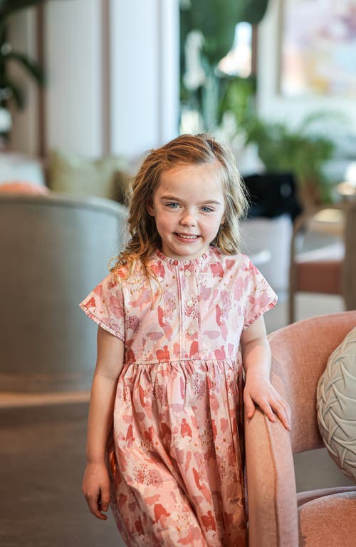 Maniere Manière Kids' Artistry Ruffle Trim Dress In Pink