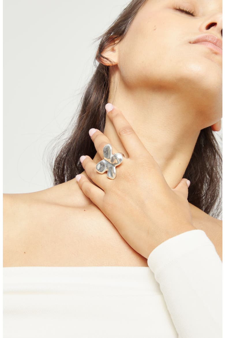 Butterfly Ring in Silver-Tone, Alternate, color, Silver