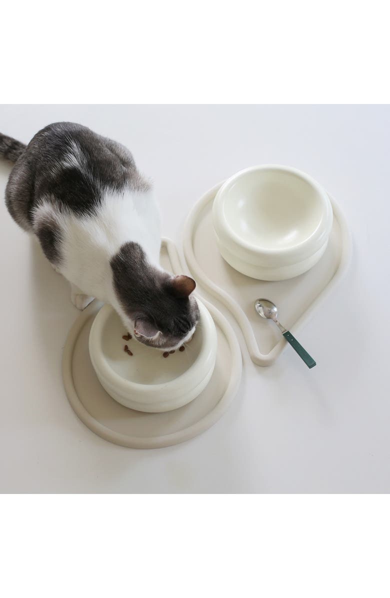 Catenary Halo Cat Bowl, Alternate, color, White