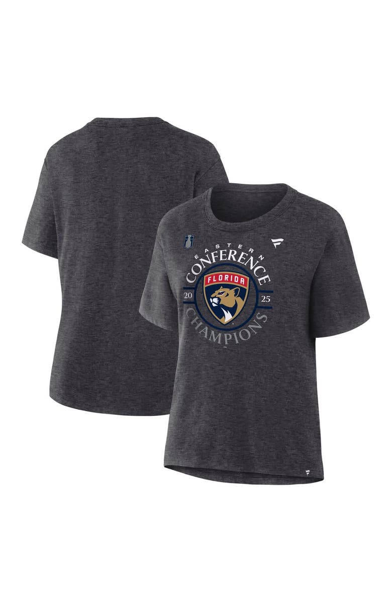 FANATICS Women's Fanatics  Heather Charcoal Florida Panthers 2025 Eastern Conference Champions Locker Room T-Shirt, Alternate, color, 