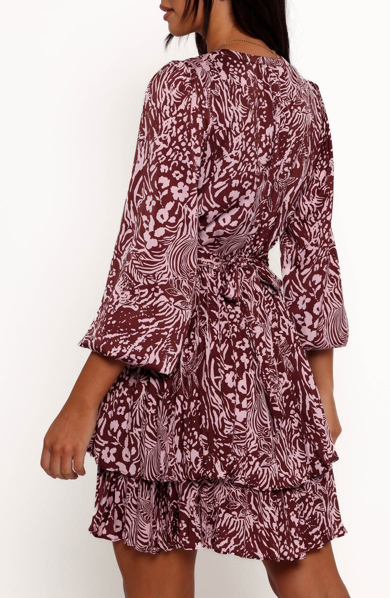 Petal & Pup Wrenley Long Sleeve Dress, Alternate, color, Chocolate/ Pink