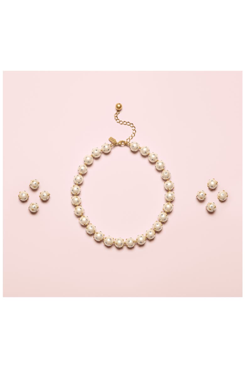 studded pearly bead necklace, Alternate, color, CREAM MULTI