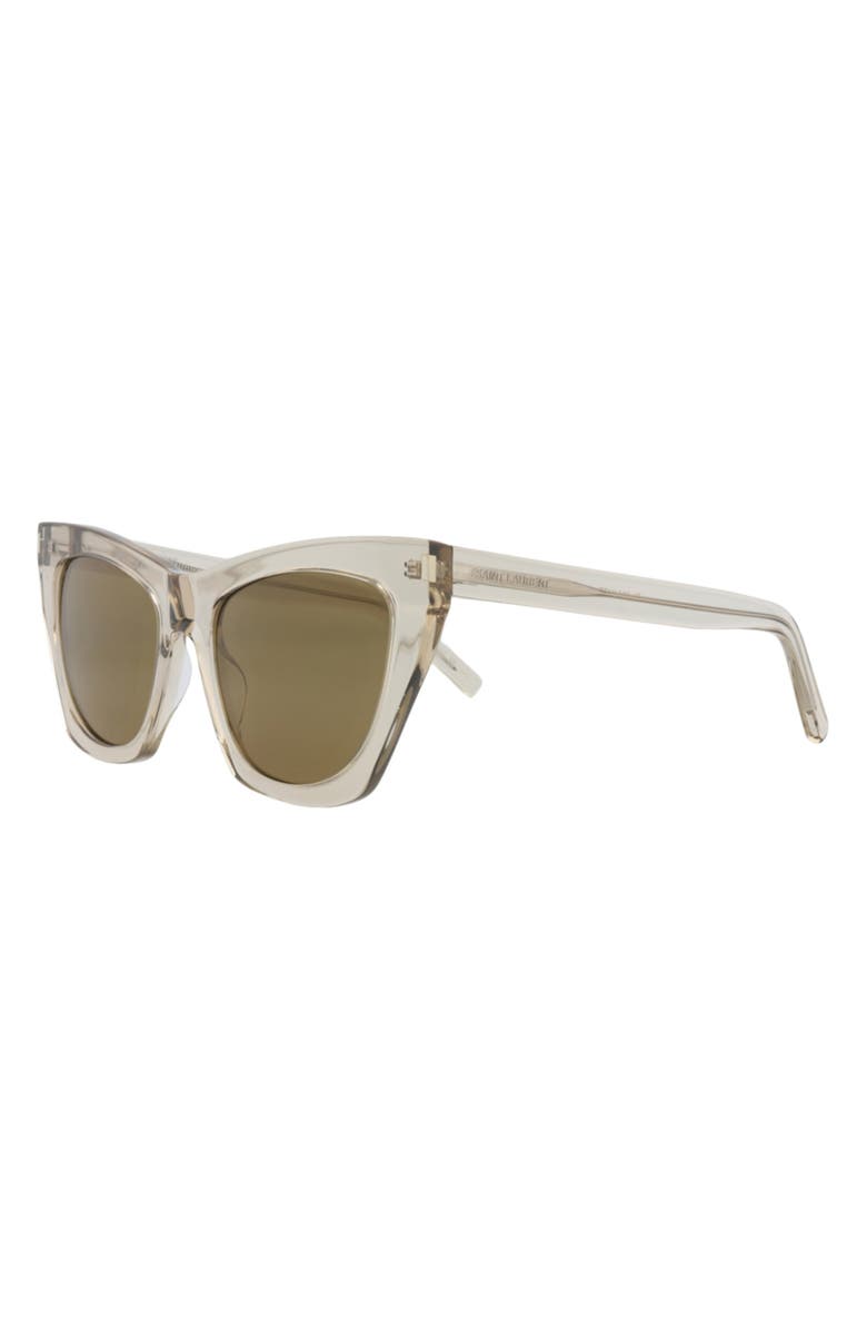 Saint Laurent 55mm Cat Eye Sunglasses, Alternate, color, Beige Beige Brown