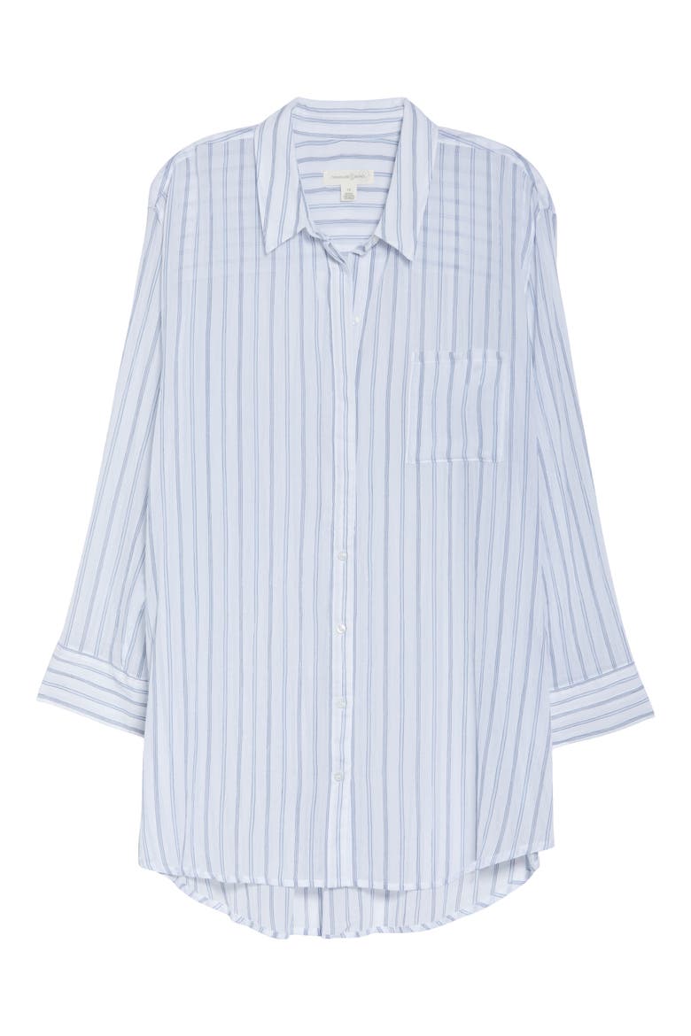 Stripe Woven Tunic, Alternate, color, BLUE- WHITE LARCH STRIPE