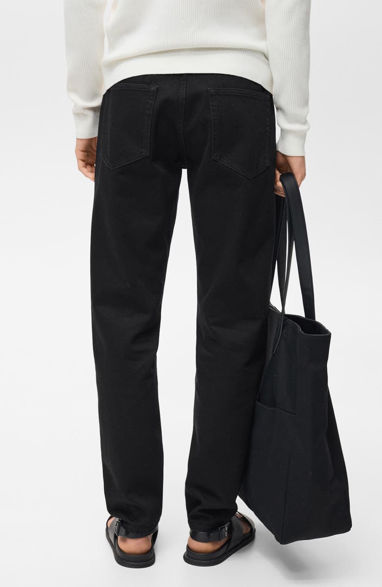 MANGO Bob Regular Fit Jeans, Alternate, color, Black Denim