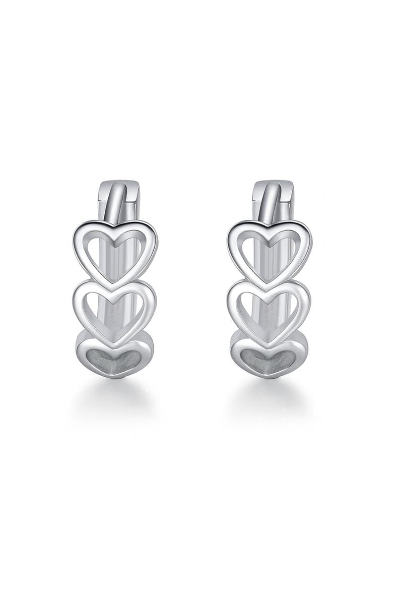 Heart Huggie Earrings, Main, color, Silver