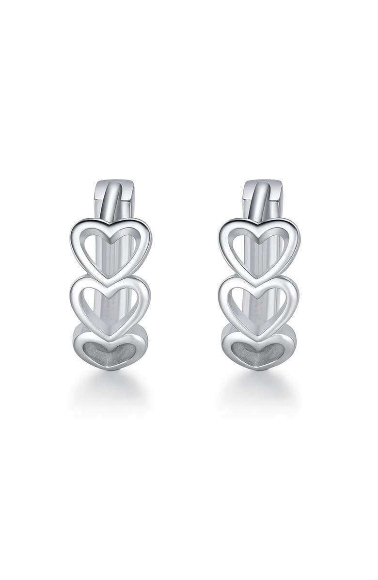 Donatello Gian Heart Huggie Earrings, Main, color, Silver