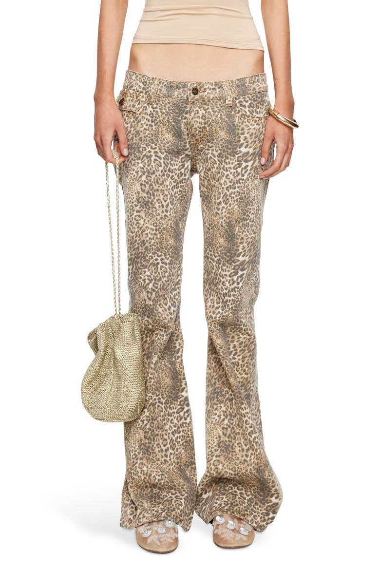 Mary-Kate Low Rise Flare Jeans, Main, color, LEOPARD