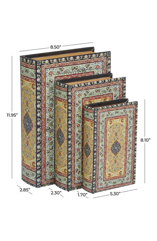 Sonoma Sage Home Set Of 3 Canvas Faux Book Boxes In Multi Colored